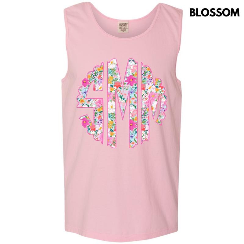 Tank Top -Garden Girl Monogram Comfort Colors Tank Top 'NLB' T-Shirts, Hoodie, Sweatshirt | WearSparks.com