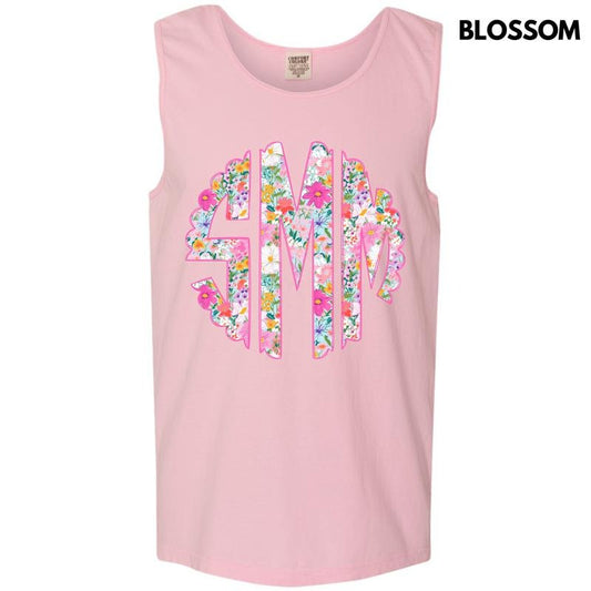 Tank Top -Garden Girl Monogram Comfort Colors Tank Top 'NLB' T-Shirts, Hoodie, Sweatshirt | WearSparks.com