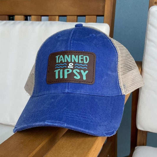 Tanned And Tipsy Color Patch Hat, Unisex, Adams' Cool Mesh Lining, High Quality Embroidery