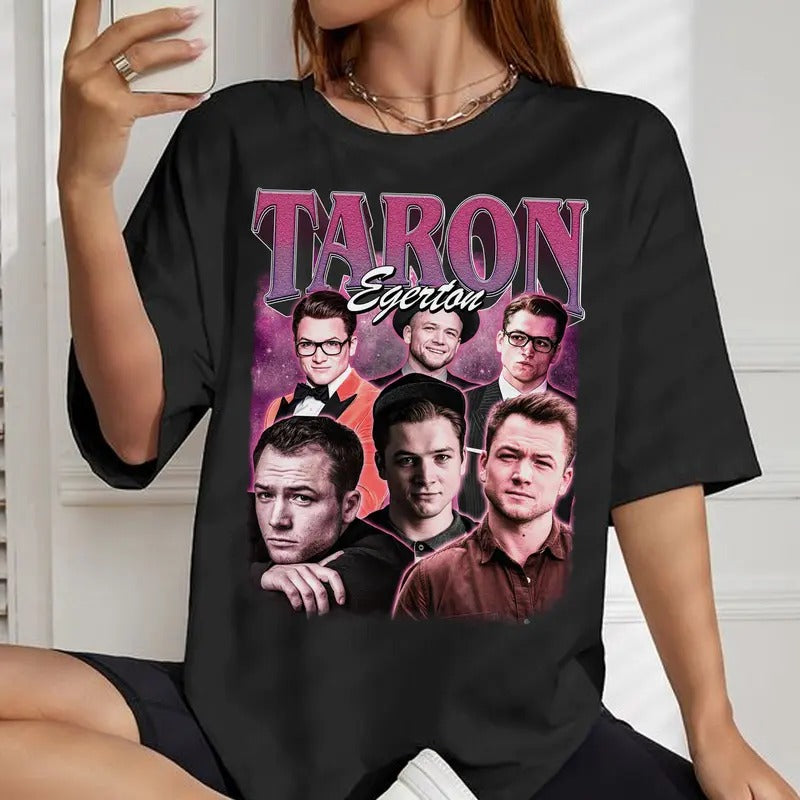 Taron Egerton Vintage T-Shirt, Taron David Egerton Shirt, Carry-On Movie Retro 90s Style, Bootleg Shirt, Gift For Movie Lovers