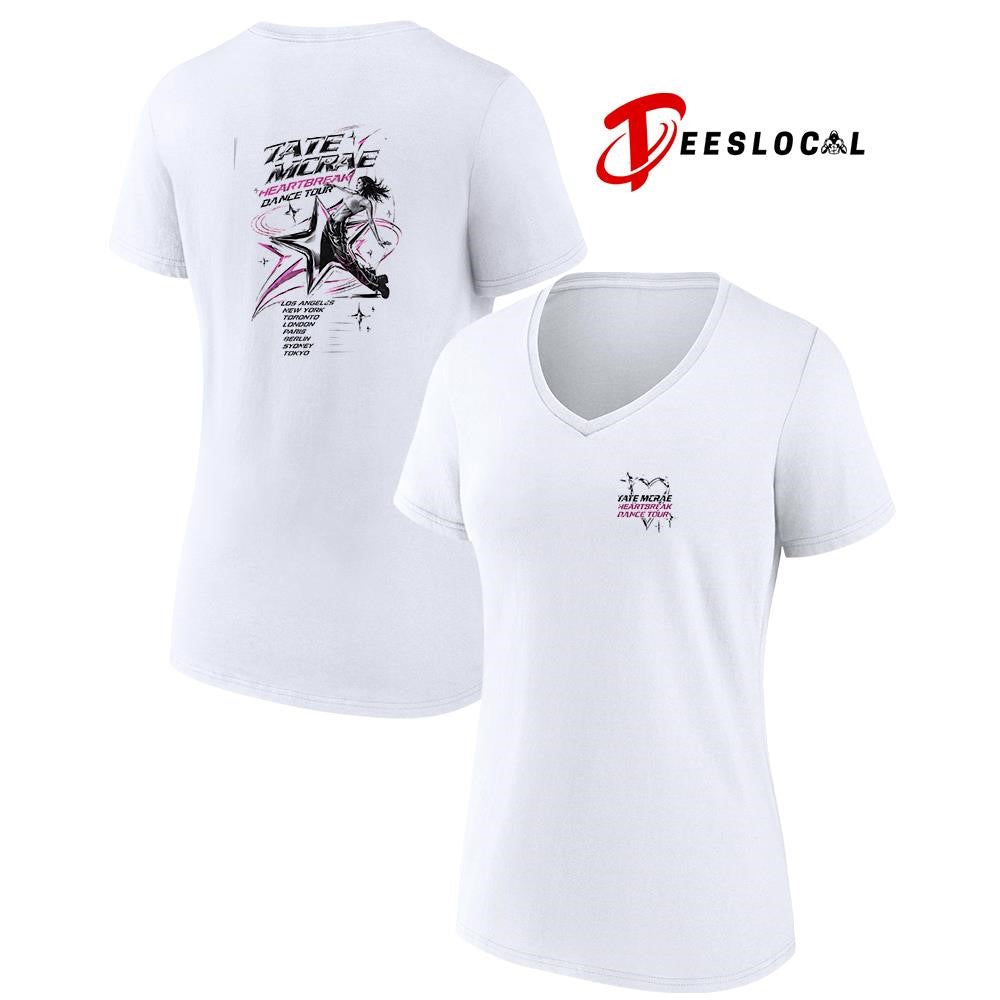 Tate McRae Heartbreak Dance tour cities graphic shirt