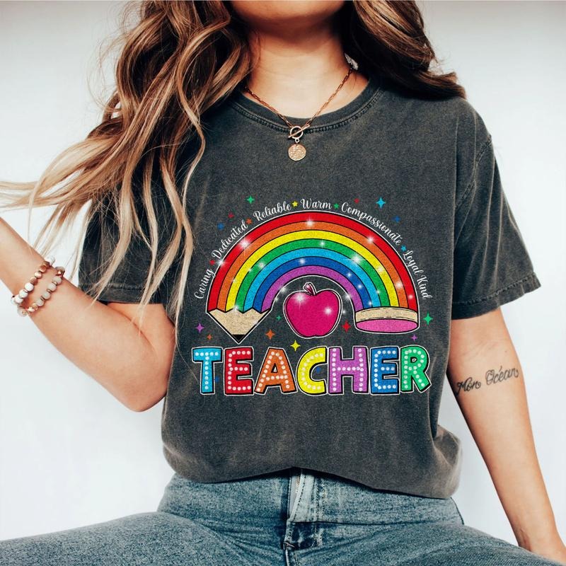 Teacher Rainbow Pencil, Teach Love Inspire, Back to School Teacher Shirt, Teacher Appreciation Shirt, Gifts For Teacher,...
