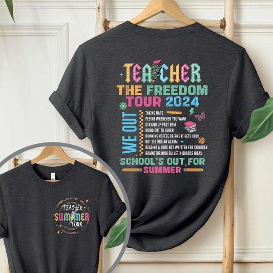 Teacher The Freedom Tour 2024 Shirt Teacher Summer Tour Shirt Teacher Shirt Teacher Gift Kindergarten Teacher Gifts Rom985 Latarshia Grant