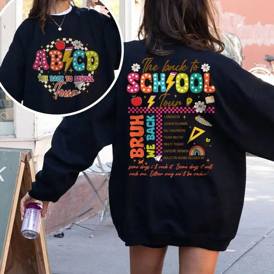 Teacher Tour 2024 Retro Back to School Shirt for Teachers, ABCD Teacher Shirts, First Day Of School Teacher T-Shirt,Teacher Gift,Teacher Team Shirt,Tour Shirt