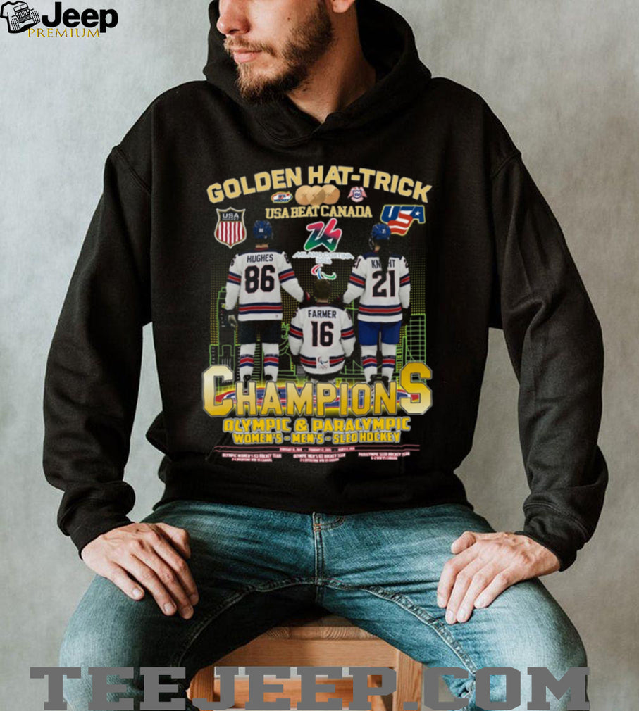 Team USA Hockey Milano Cortina 2026 Golden Hat Trick Champions Coffee T Shirt