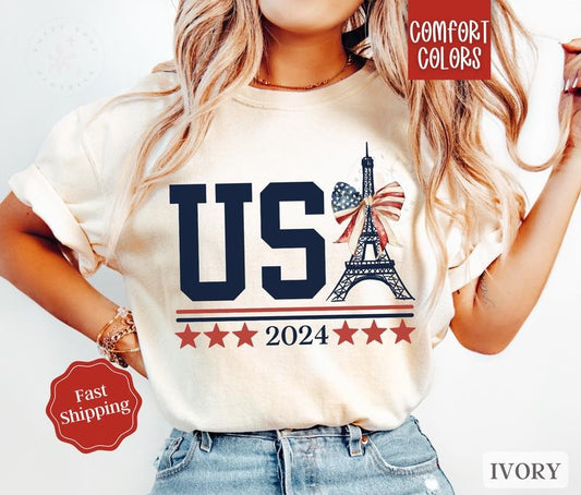 Team USA Shirt Comfort Colors,  Summer Olympics USA Gymnastics Shirt, Paris Olympics 2024 Tshirtstyle{n002}4 Hoodie,...