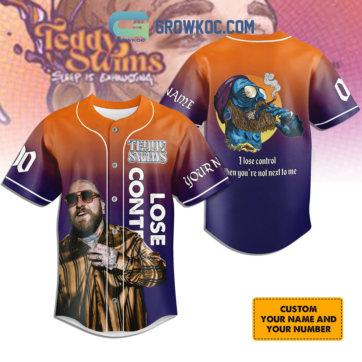 Teddy Swims Lose Control Fan Personalized Baseball Jersey