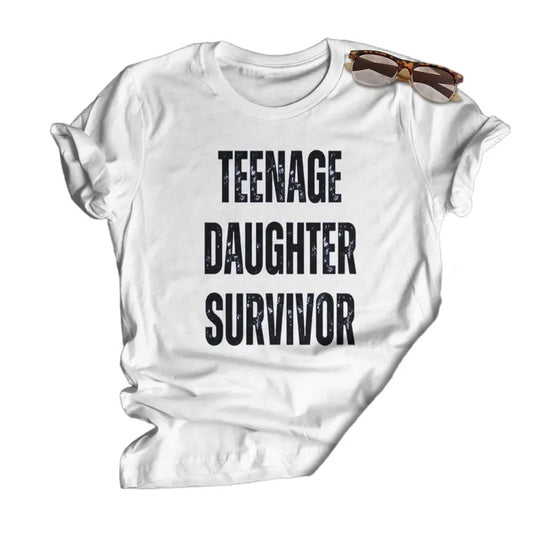 Teenager Daughter Survivor Shirt, Funny Friend Gift, Inspirational Shirt Gift, Unisex T-Shirt, Gifts For Women Men, Short Sleeve Tee Shirt, Gifts For Birthday Fathers Day Christmas Anniversary