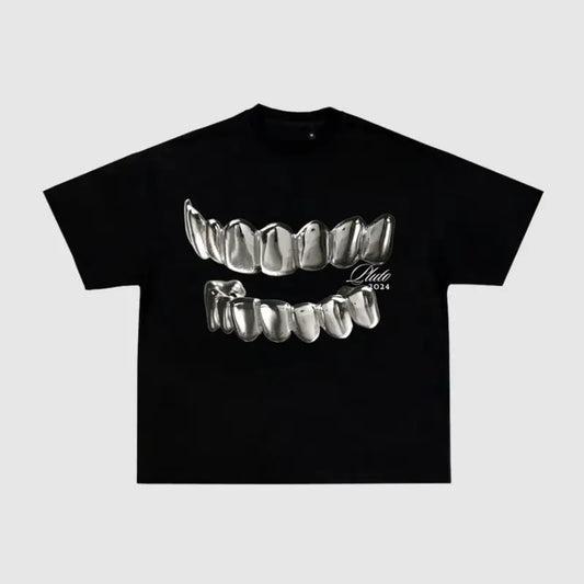 Teeth Graphic Shirt T-shirt Cotton Shortsleeve Gift Fan Hip Hop Music - Classic Cotton Fabric Menswear - Shirt Graphic Shirt