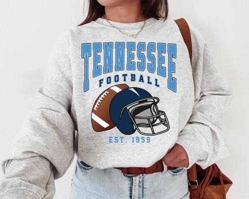 Tennessee Football Sweatshirt, Vintage Unisex Tennessee Crewneck, Gift for Football Fan, Oversized Tennessee Sweatshirt Cotton Fit