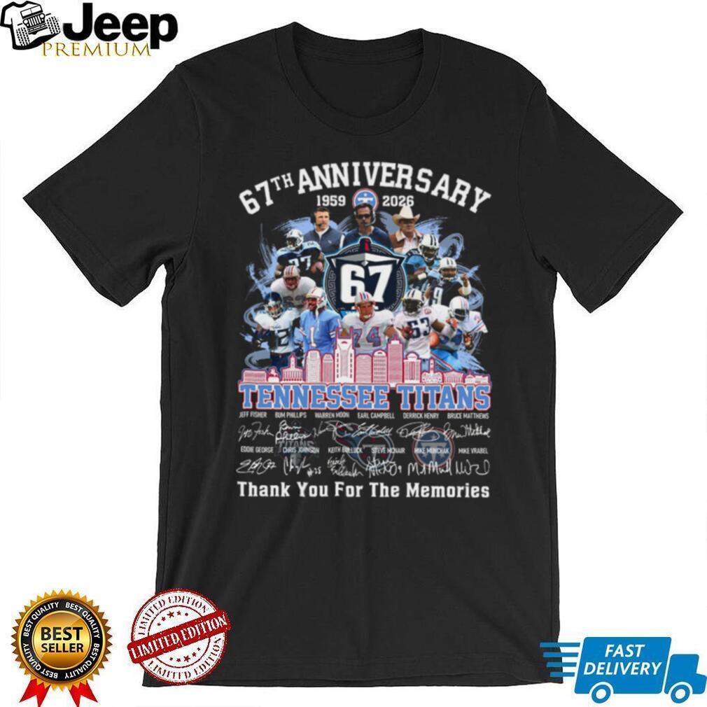 Tennessee Titans 67th Anniversary Legends Signatures Shirt