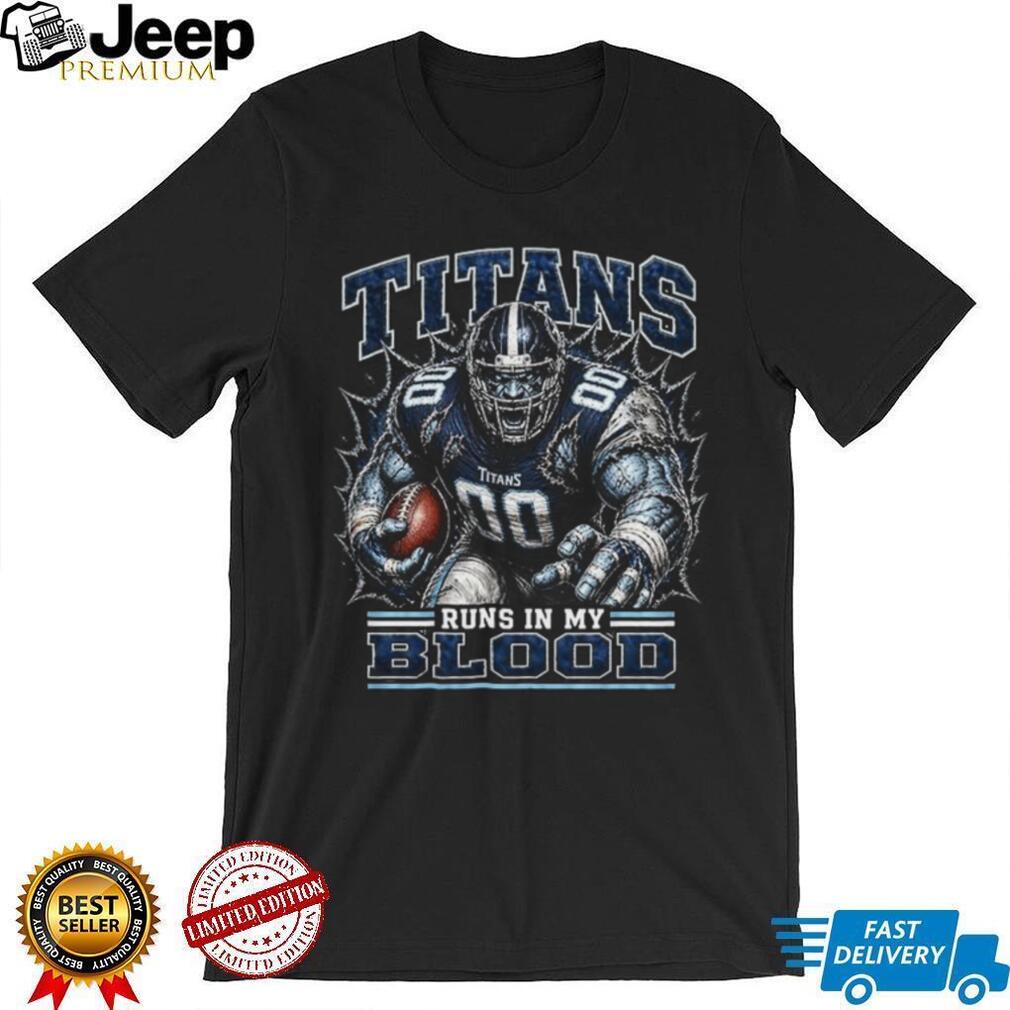 Tennessee Titans Football Team Runs In My Blood Fan Retro Men Women Shirt