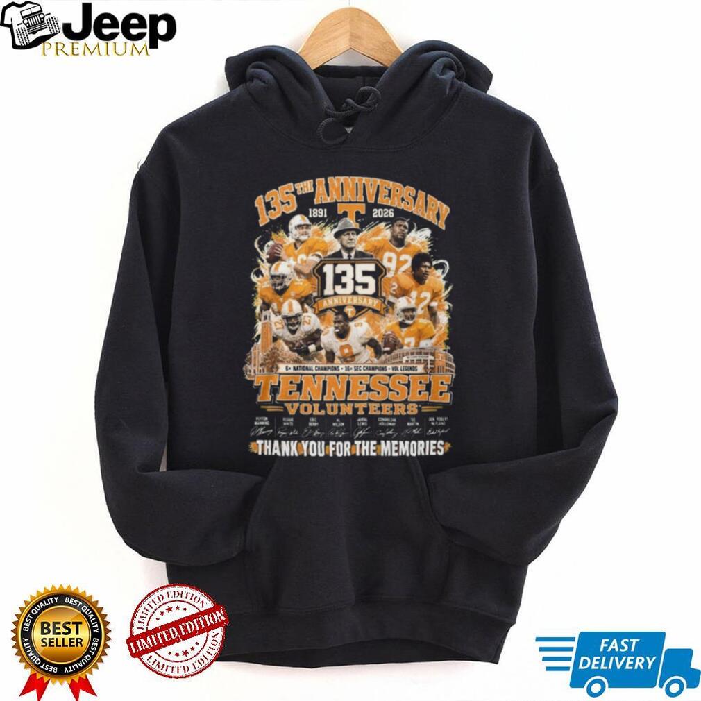 Tennessee Volunteers 135th Anniversary 1891 2026 Vol Legends Shirt