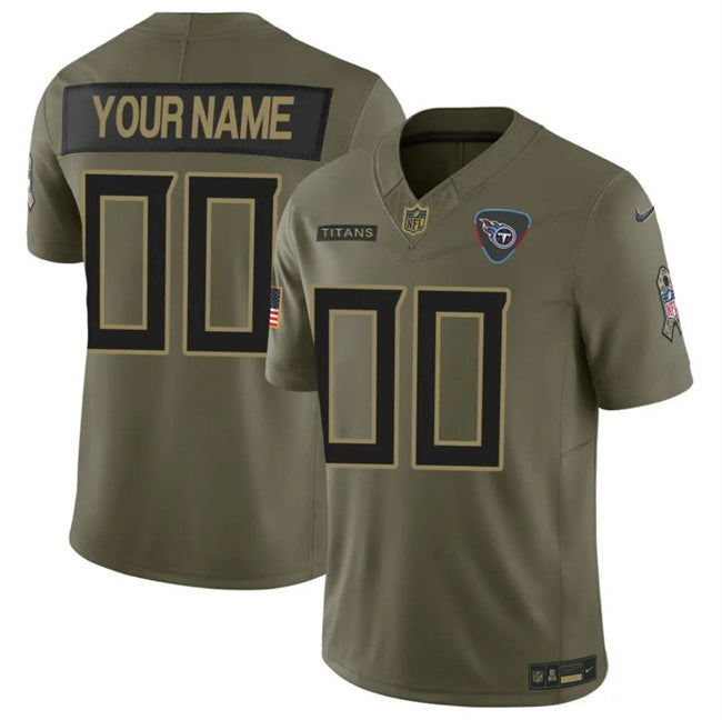Tennessee Titans Active Player Custom Olive 2025 F.U.S.E. Salute to Service
