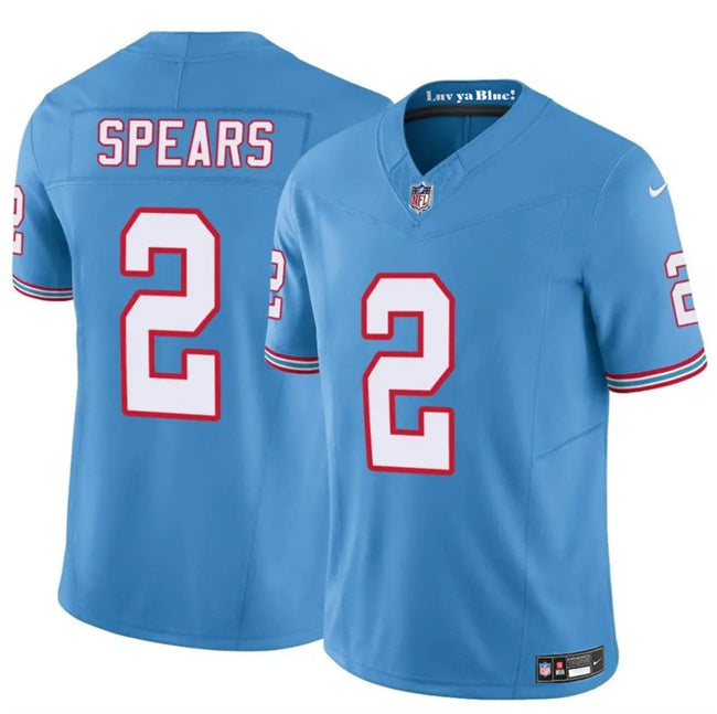 Tennessee Titans #2 Tyjae Spears Blue 2024 F.U.S.E. Throwback Vapor Limited