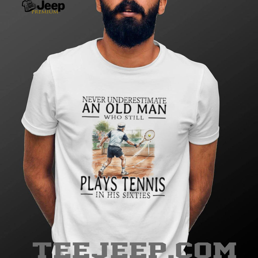 Tennis Player Old Man Sixties Athlete Sports Graphic Shirt