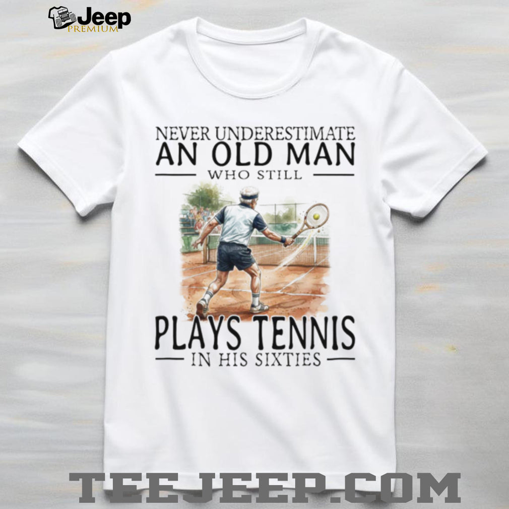 Tennis Player Old Man in His Sixties Sports Graphic T Shirt