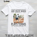 Tennis Player Old Man in His Sixties Sports Graphic T Shirt