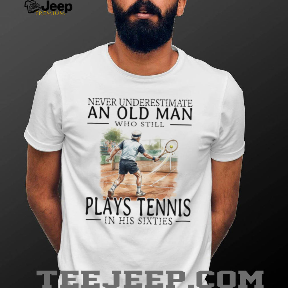 Tennis Player Old Man in His Sixties Sports Graphic T Shirt