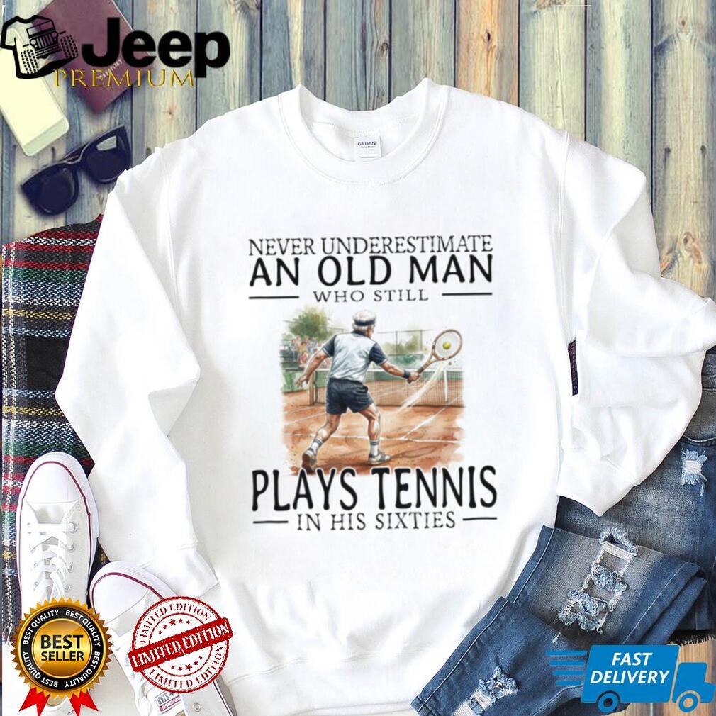 Tennis Player Old Man in His Sixties Sports Graphic T Shirt