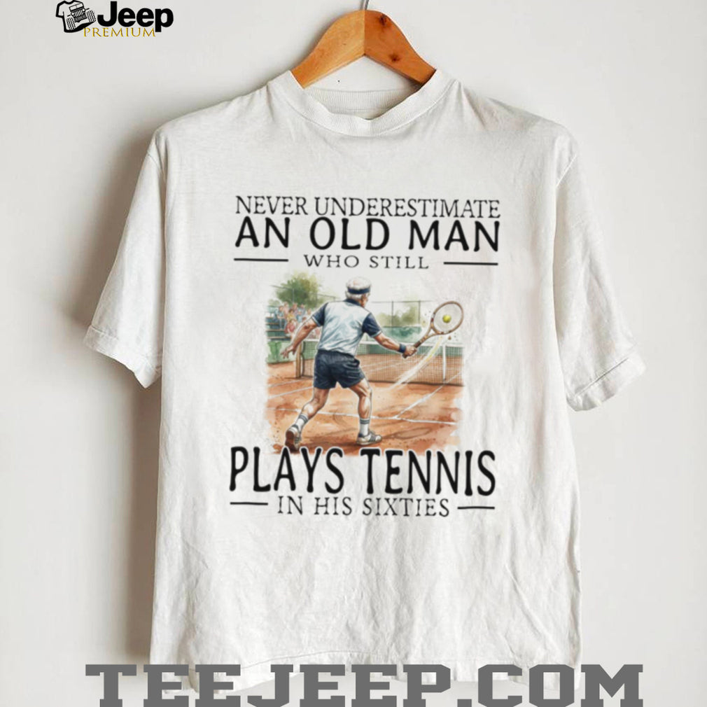 Tennis Player Old Man in His Sixties Sports Graphic T Shirt