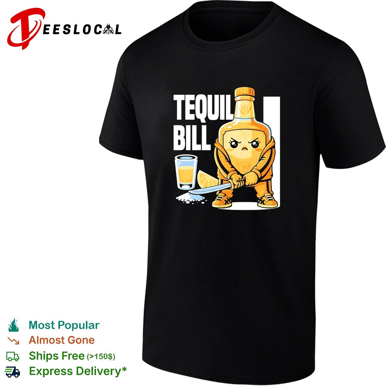 Tequil Bill tequila bottle ninja shirt