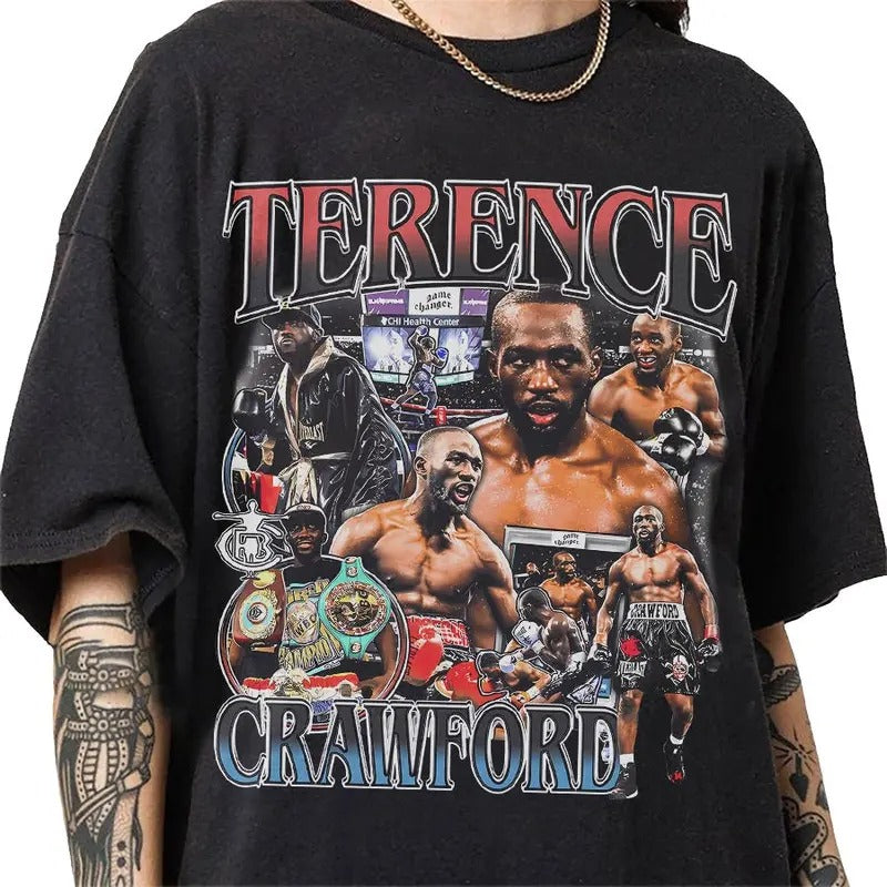 Terence Crawford 90s Vintage Bootleg Style T-Shirt, Classic Retro Graphic Unisex Tee Gift For Men and Women
