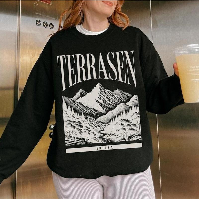 Terrasen Sweatshirt, Throne Of Glass Merch Sweater, Sjm Universe Merch, Bookish Merch, Sarah J Maas, Aelin Galathynius, Unisex Sweater Pullover Tee