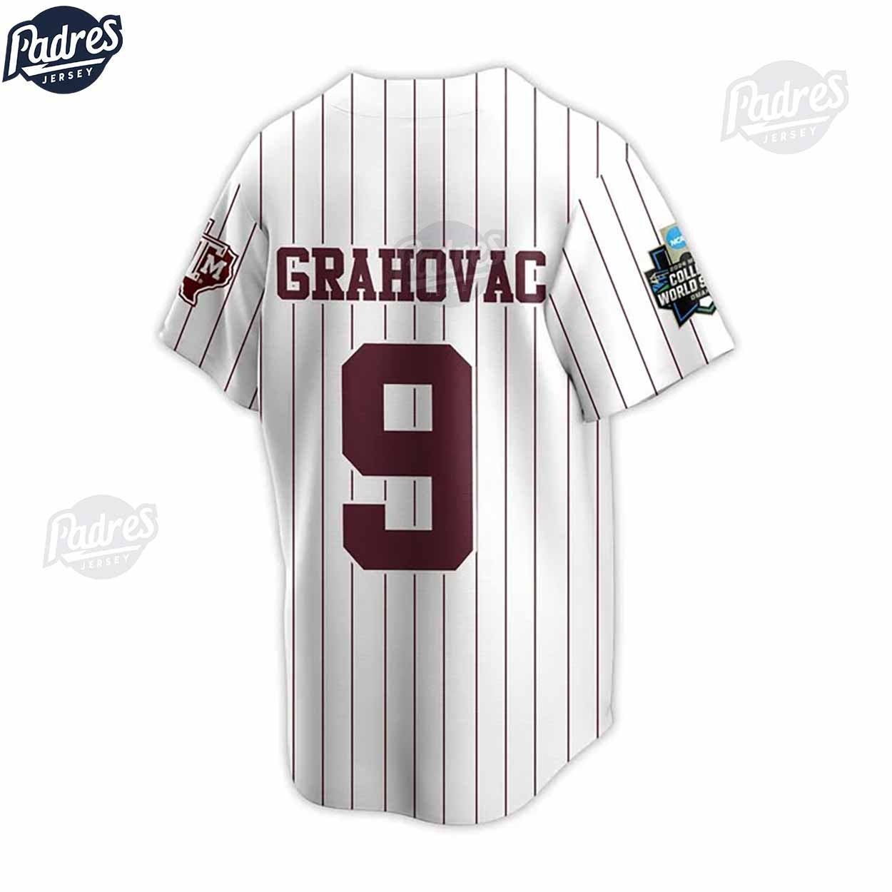 Texas A&M Aggies 2024 College World Series Champions Custom Baseball Jersey - Padres Jersey Oasis: Elevate Your... (Image 3)