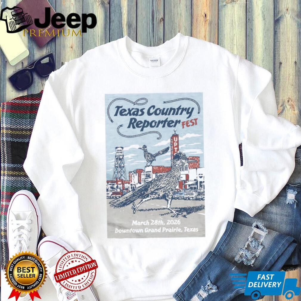 Texas Country Reporter Fest 2026 Downtown Grand Prairie Roadrunner T Shirt