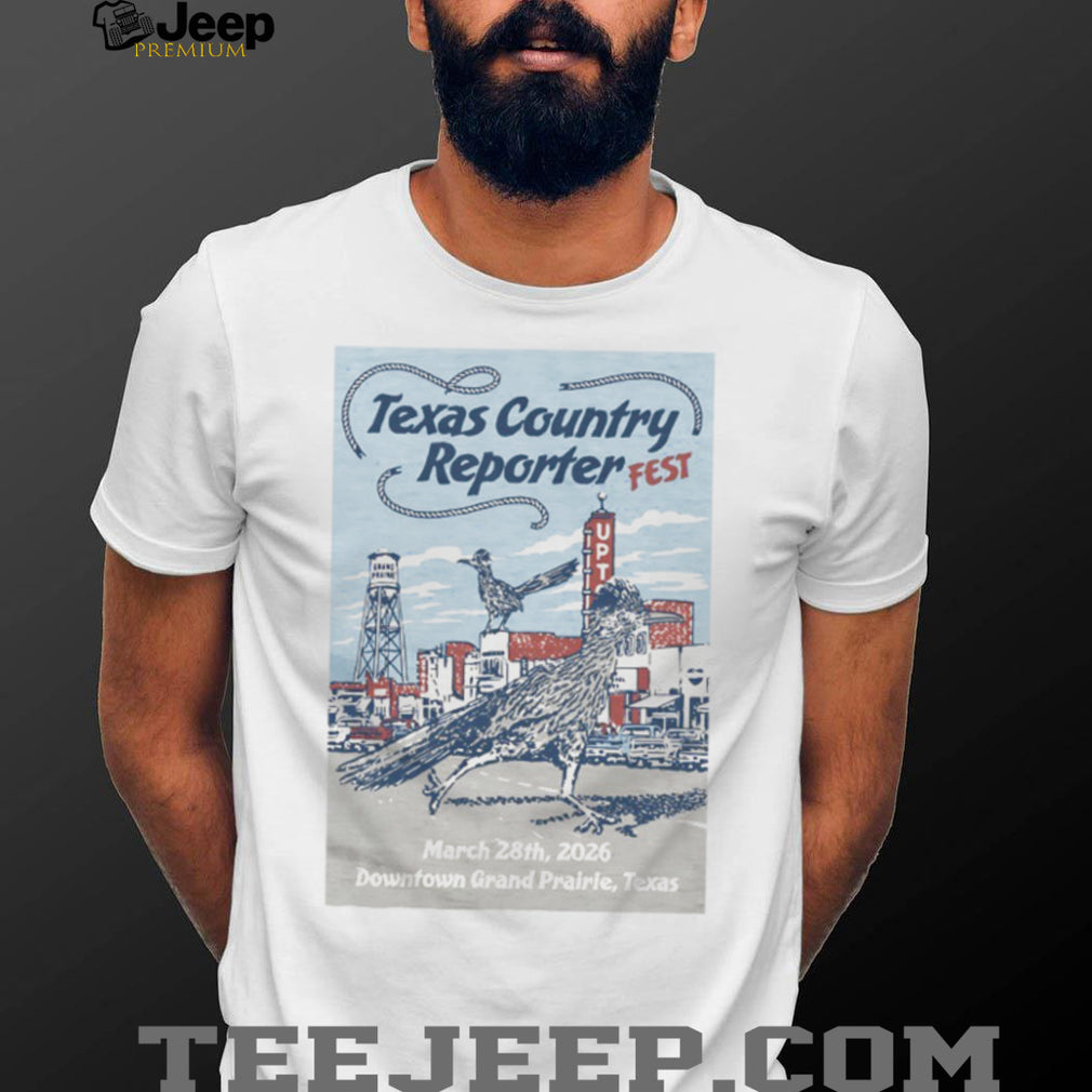 Texas Country Reporter Fest 2026 Downtown Grand Prairie Roadrunner T Shirt