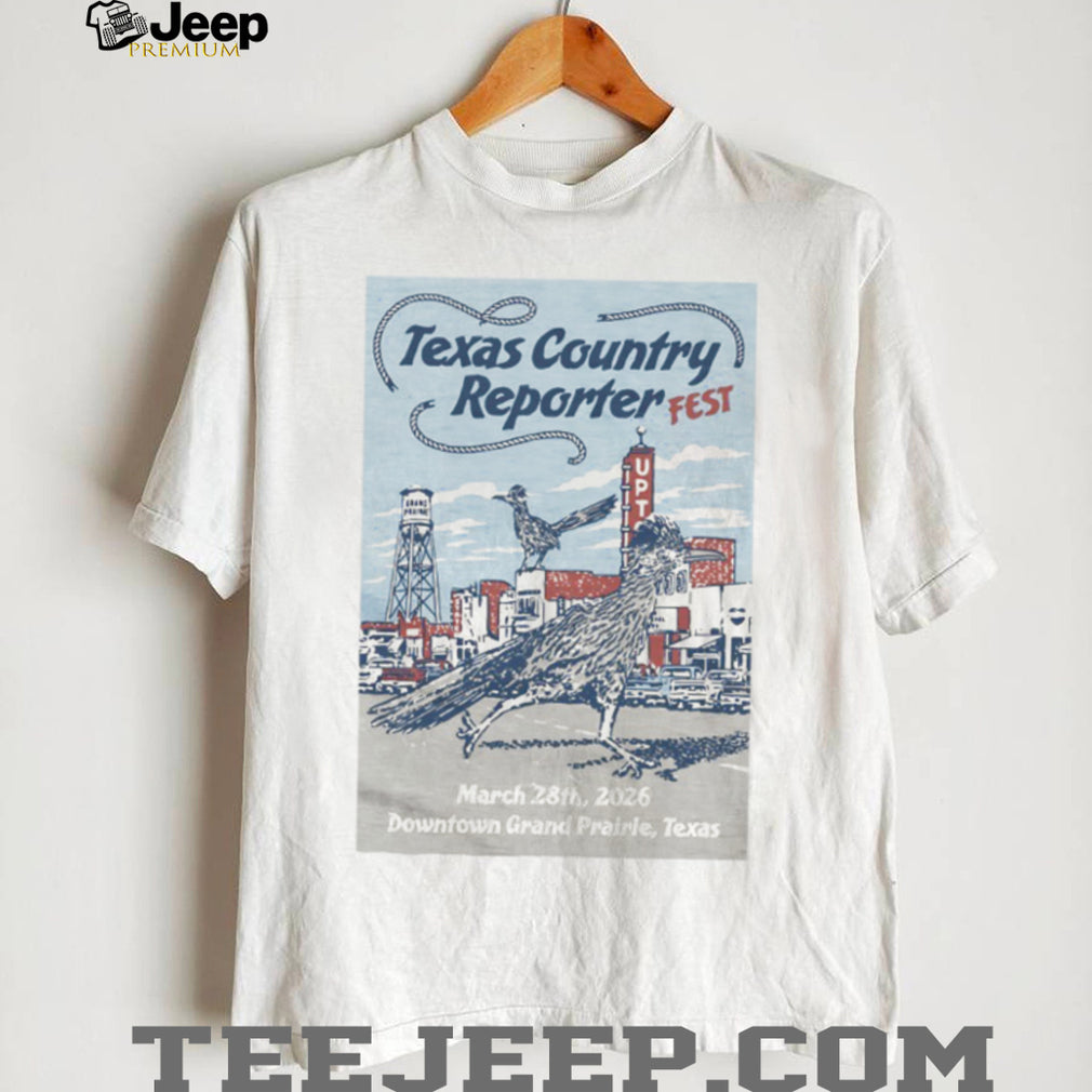Texas Country Reporter Fest 2026 Downtown Grand Prairie Roadrunner T Shirt