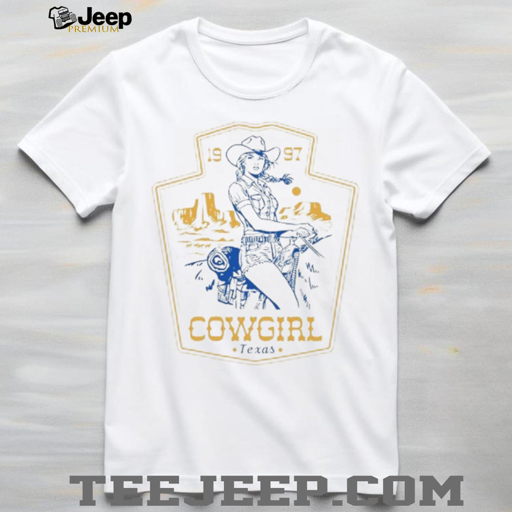 Texas Cowgirl Vintage 1997 Desert Western Landscape White T Shirt
