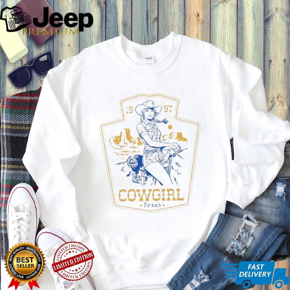 Texas Cowgirl Vintage 1997 Desert Western Landscape White T Shirt