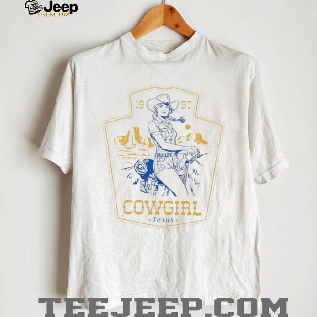 Texas Cowgirl Vintage 1997 Desert Western Landscape White T Shirt