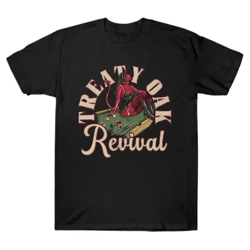 Texas Cpuntry Rock Treaty Oak Revival Logo T-Shirt, Printed In The USA