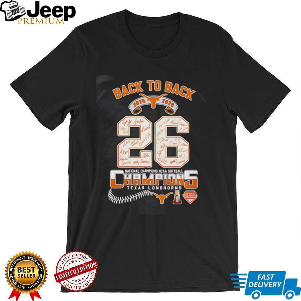 Texas Longhorns 2025 2026 National Champions NCAA Softball signature shirt