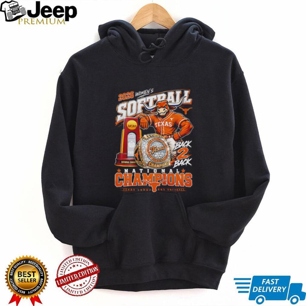 Texas Longhorns 2026 Women’s Softball back 2 back National Champions mascot shirt