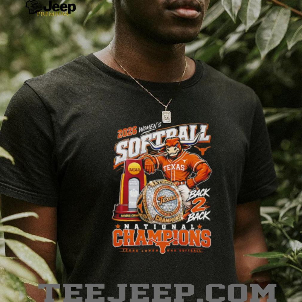 Texas Longhorns 2026 Women’s Softball back 2 back National Champions mascot shirt