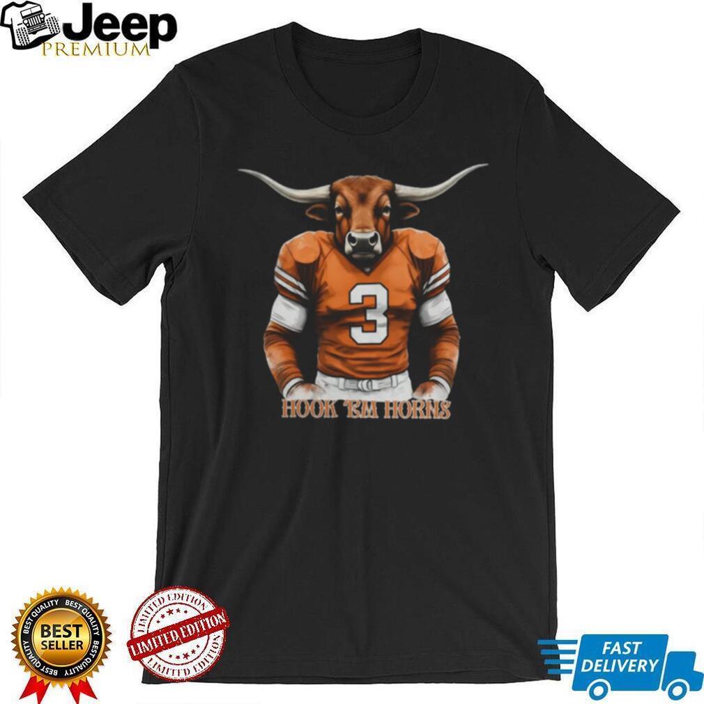 Texas Longhorns #3 Longhorn Mascot Football Jersey Style T Shirt