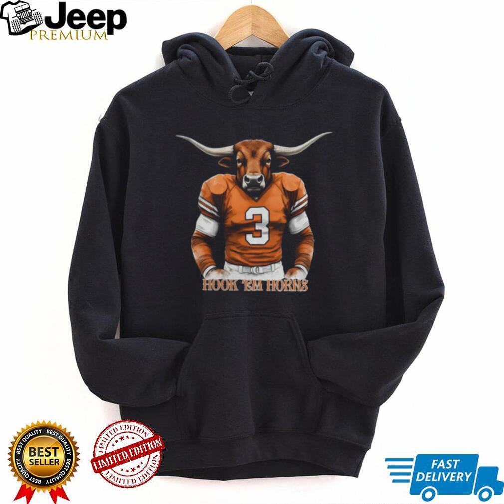 Texas Longhorns #3 Longhorn Mascot Football Jersey Style T Shirt