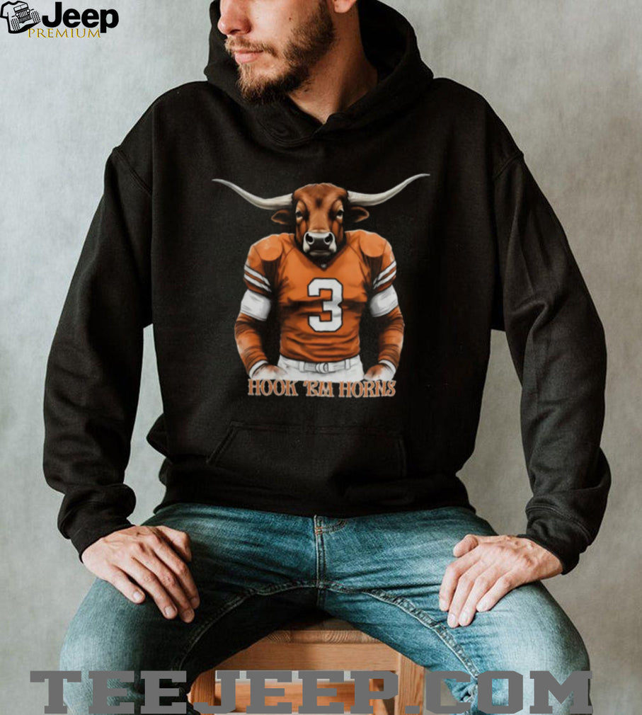 Texas Longhorns #3 Longhorn Mascot Football Jersey Style T Shirt