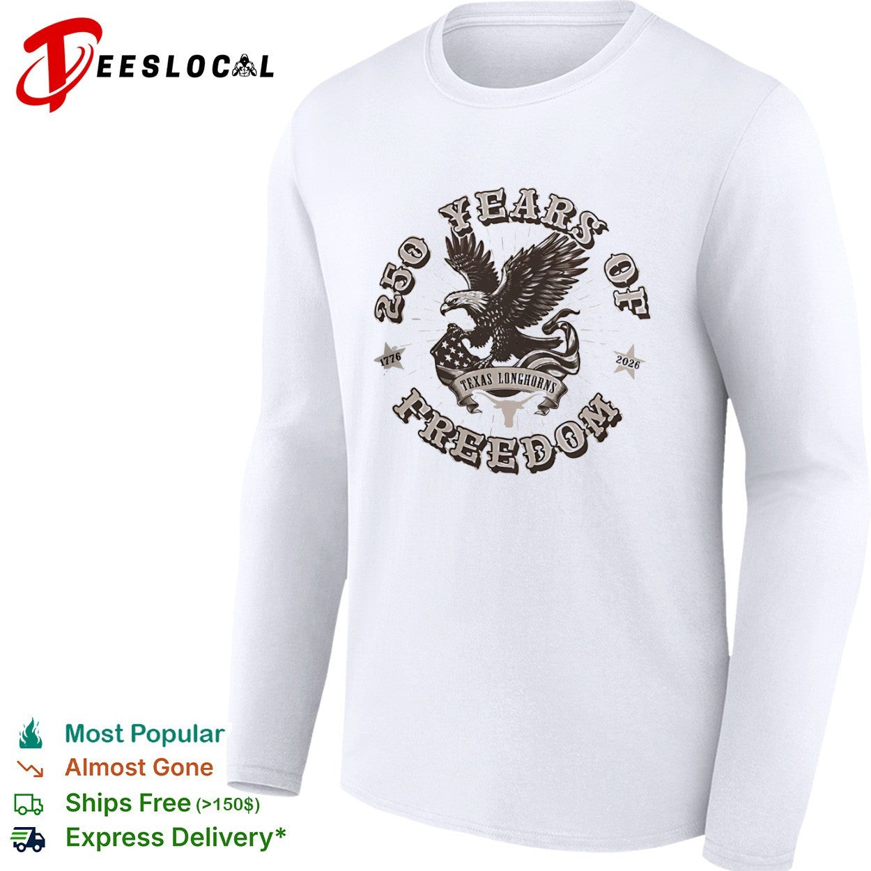 Texas Longhorns Americana 250 Years Of Freedom shirt