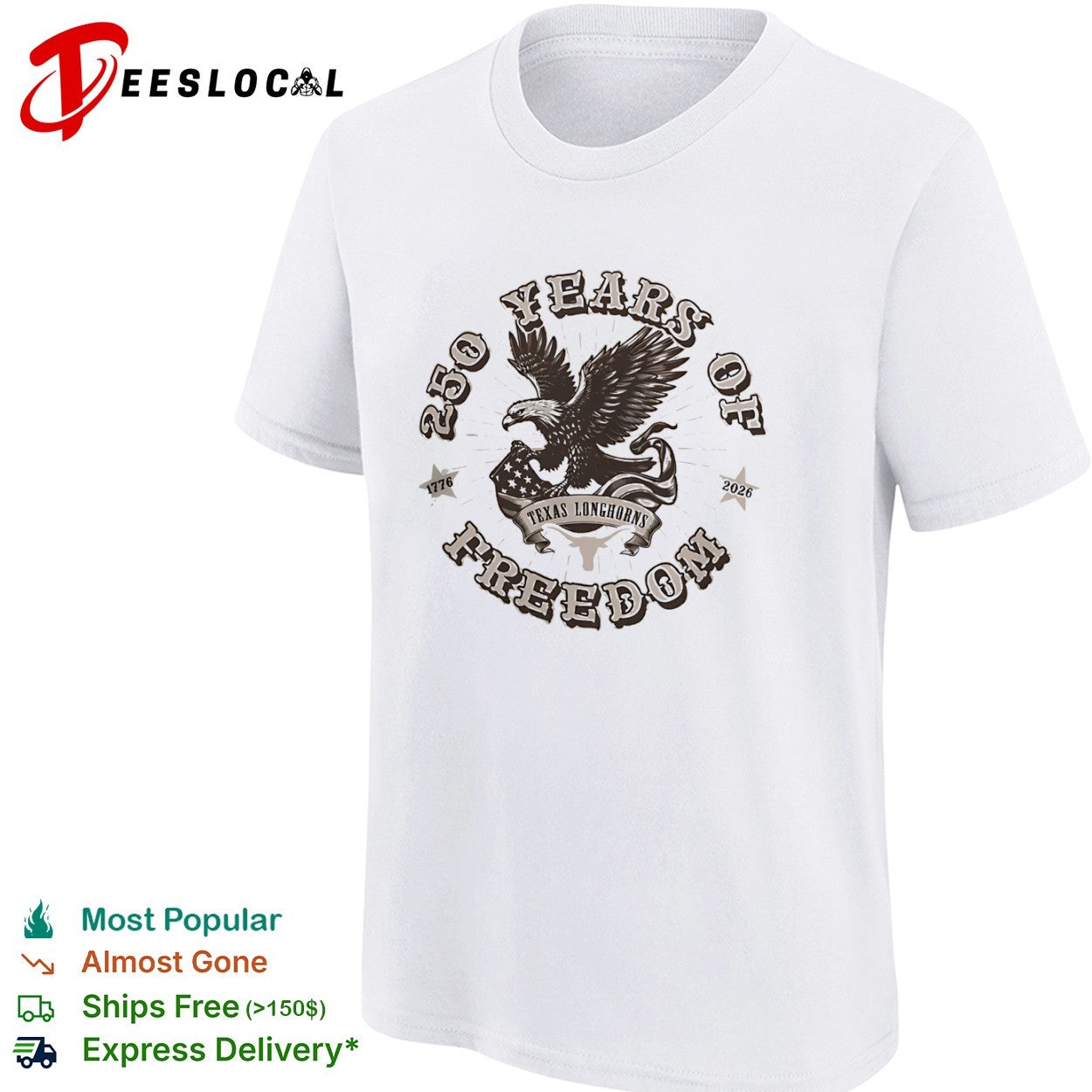 Texas Longhorns Americana 250 Years Of Freedom shirt