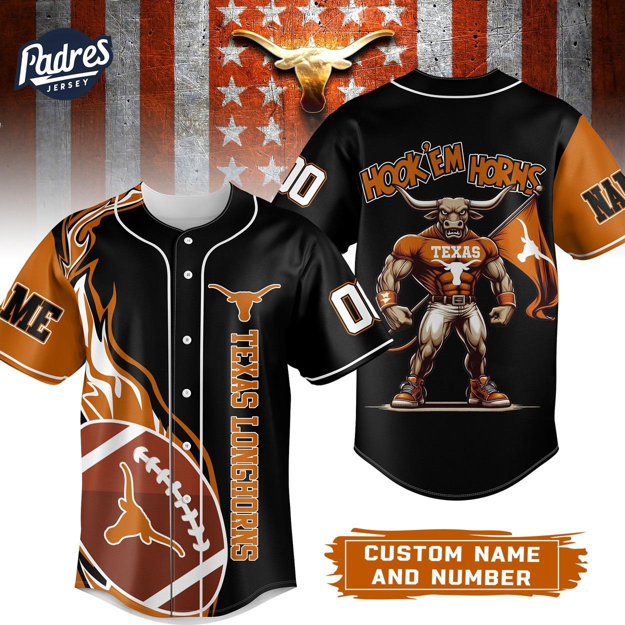 Texas Longhorns Football Custom Baseball Jersey Gifts - Padres Jersey Oasis: Elevate Your Baseball Style Game