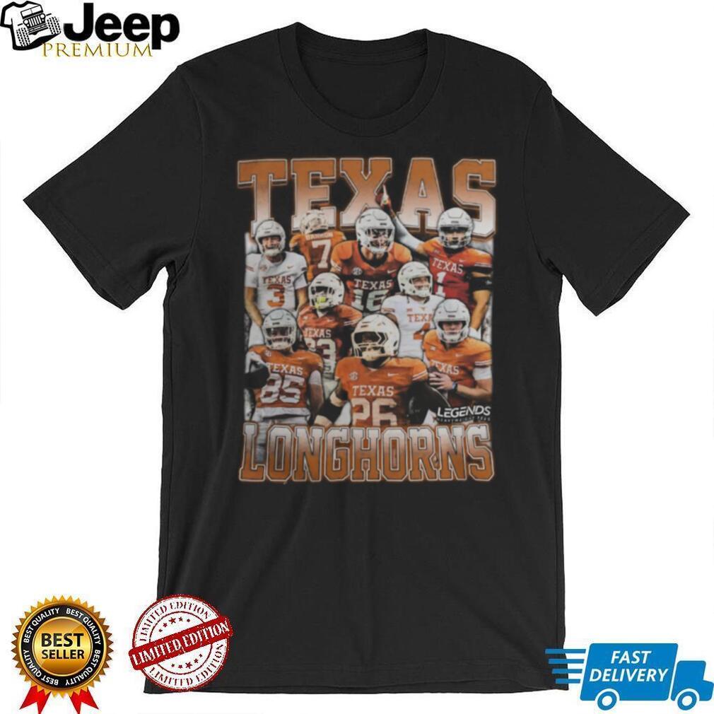 Texas Longhorns Football Legends Collage Vintage Graphic T Shirt