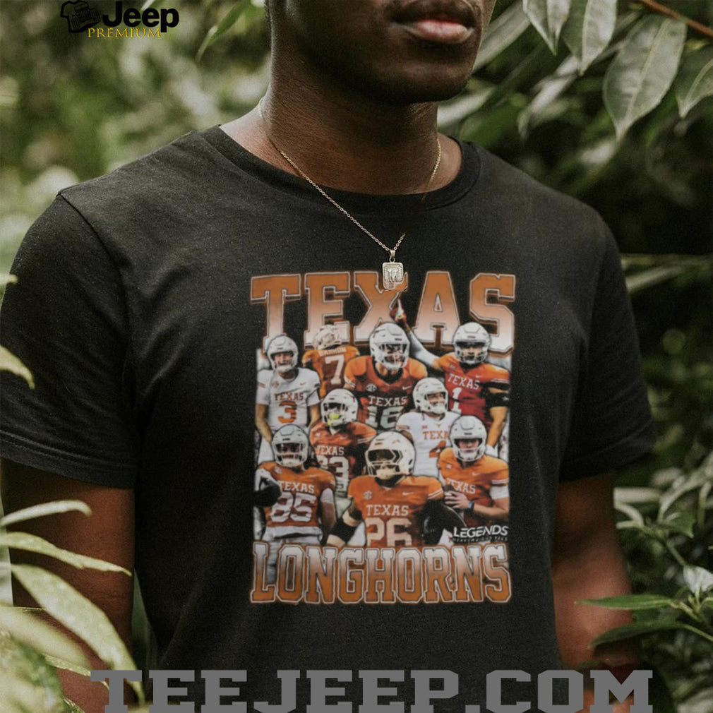 Texas Longhorns Football Legends Collage Vintage Graphic T Shirt