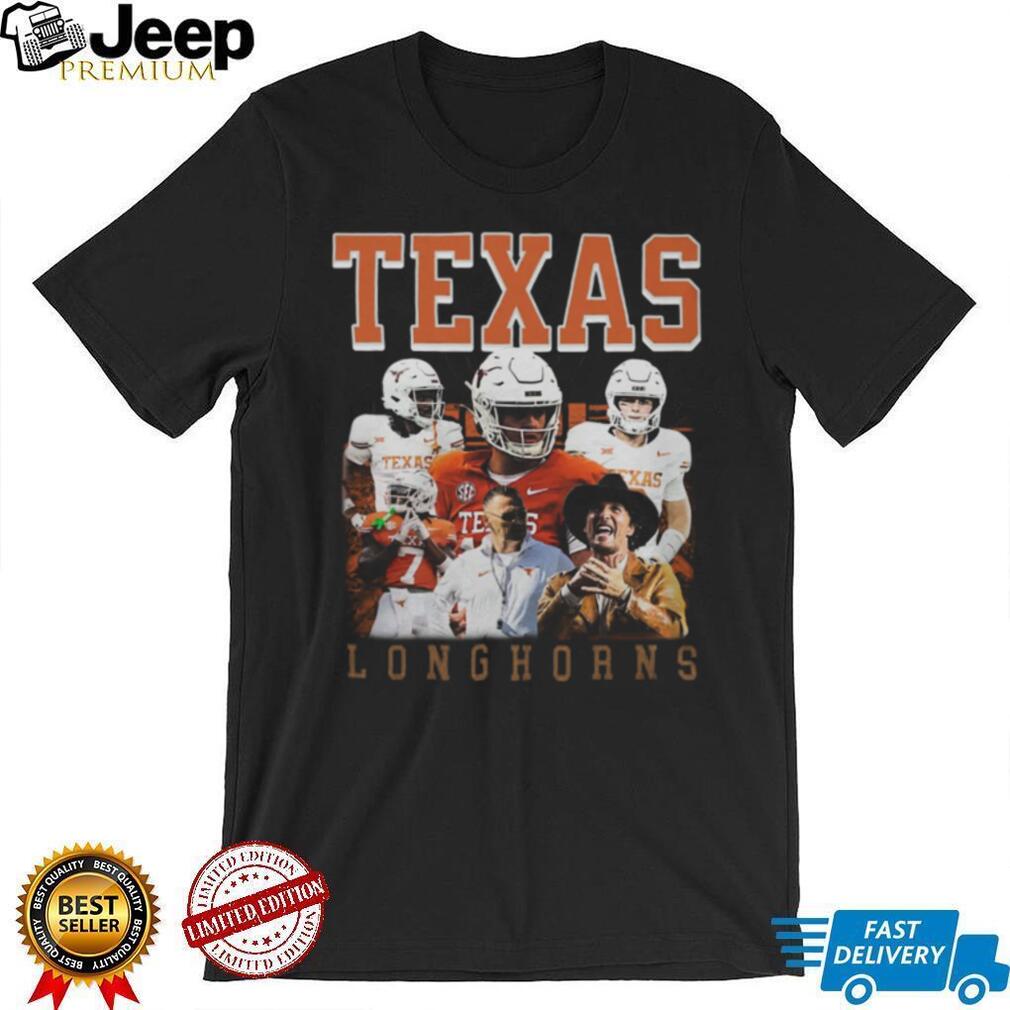 Texas Longhorns Football Legends and Coach Steve Sarkisian Collage T Shirt