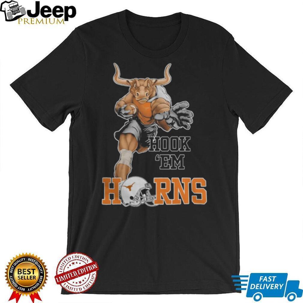 Texas Longhorns Hook ‘Em Horns Football Mascot Action Graphic T Shirt