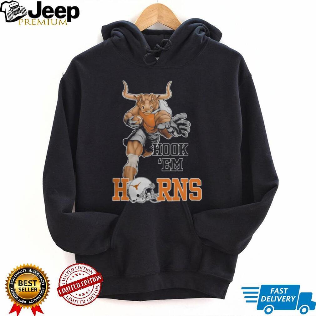 Texas Longhorns Hook ‘Em Horns Football Mascot Action Graphic T Shirt